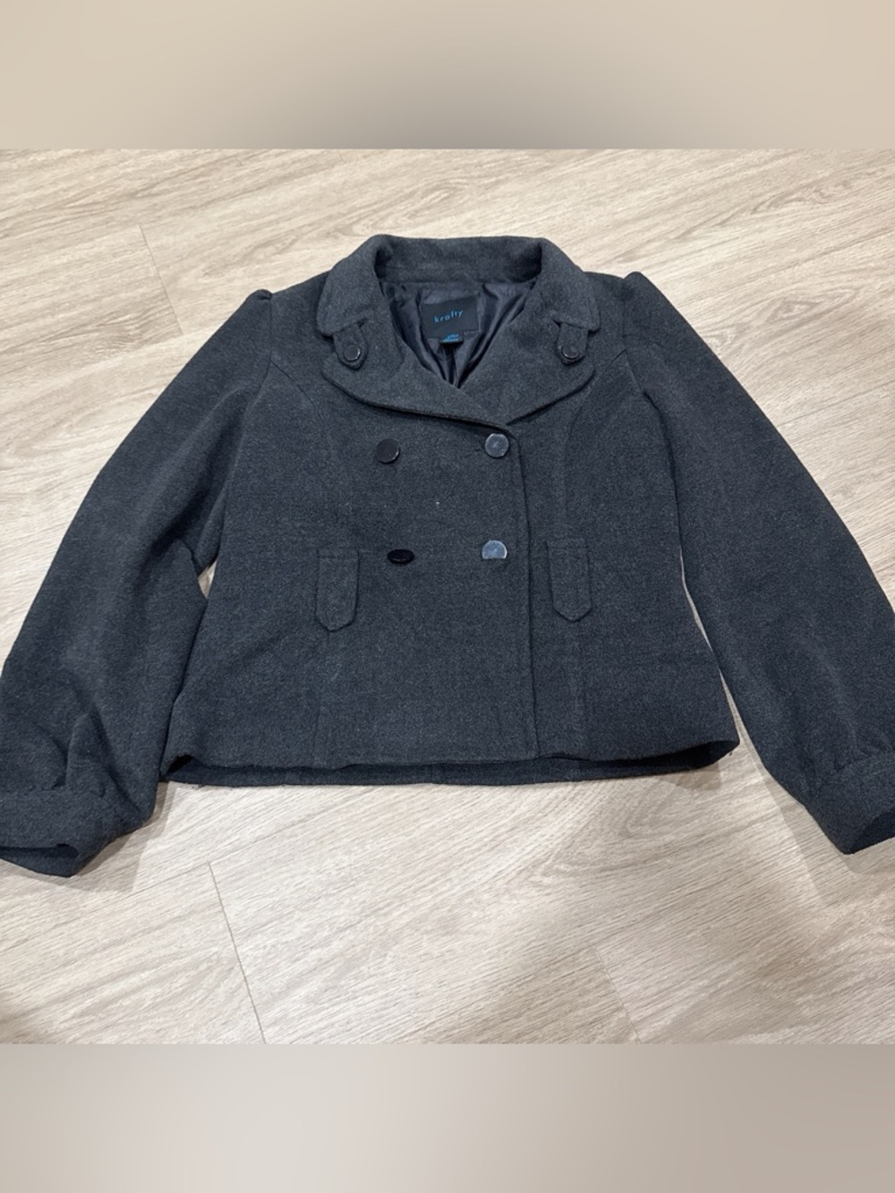 Women's Double-Breasted Black Peacoat Jacket